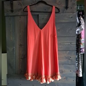 Reformation tank dress with tassels size L